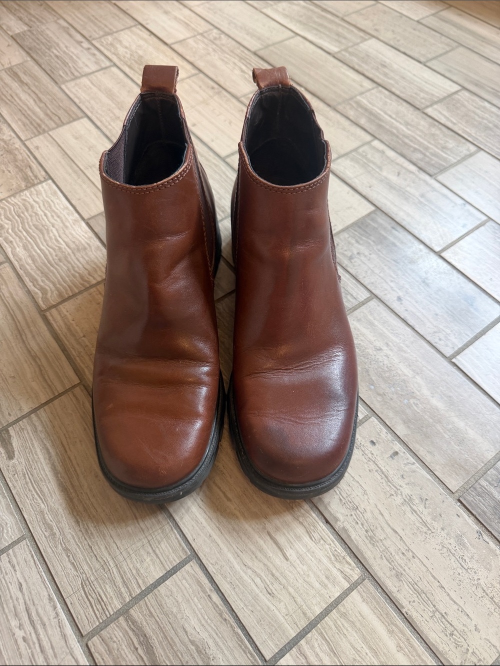 Bass Brown Leather Chelsea Ankle Booties 9M